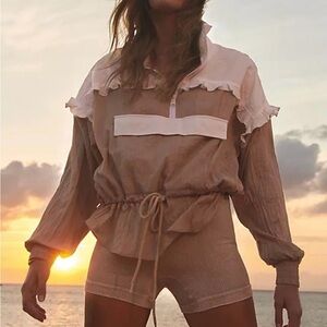 X FP Movement Lets Go Out Pullover in White Combo Free People